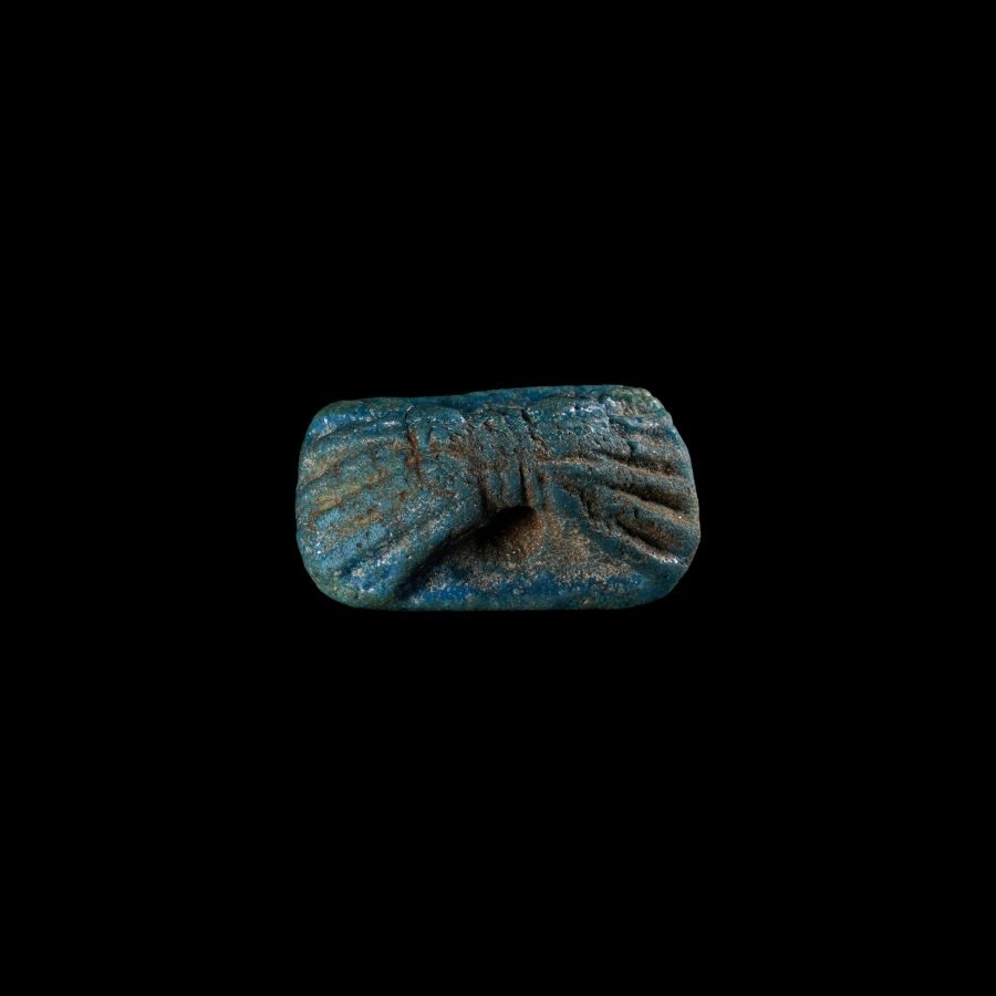 Egyptian Faience Amulet with Hieroglyphs