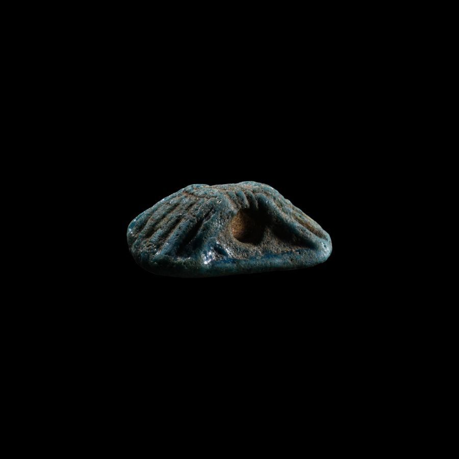 Egyptian Faience Amulet with Hieroglyphs