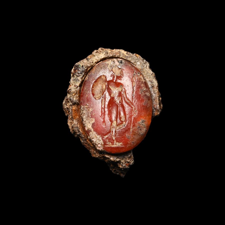 Roman Carnelian Gemstone with Mars
