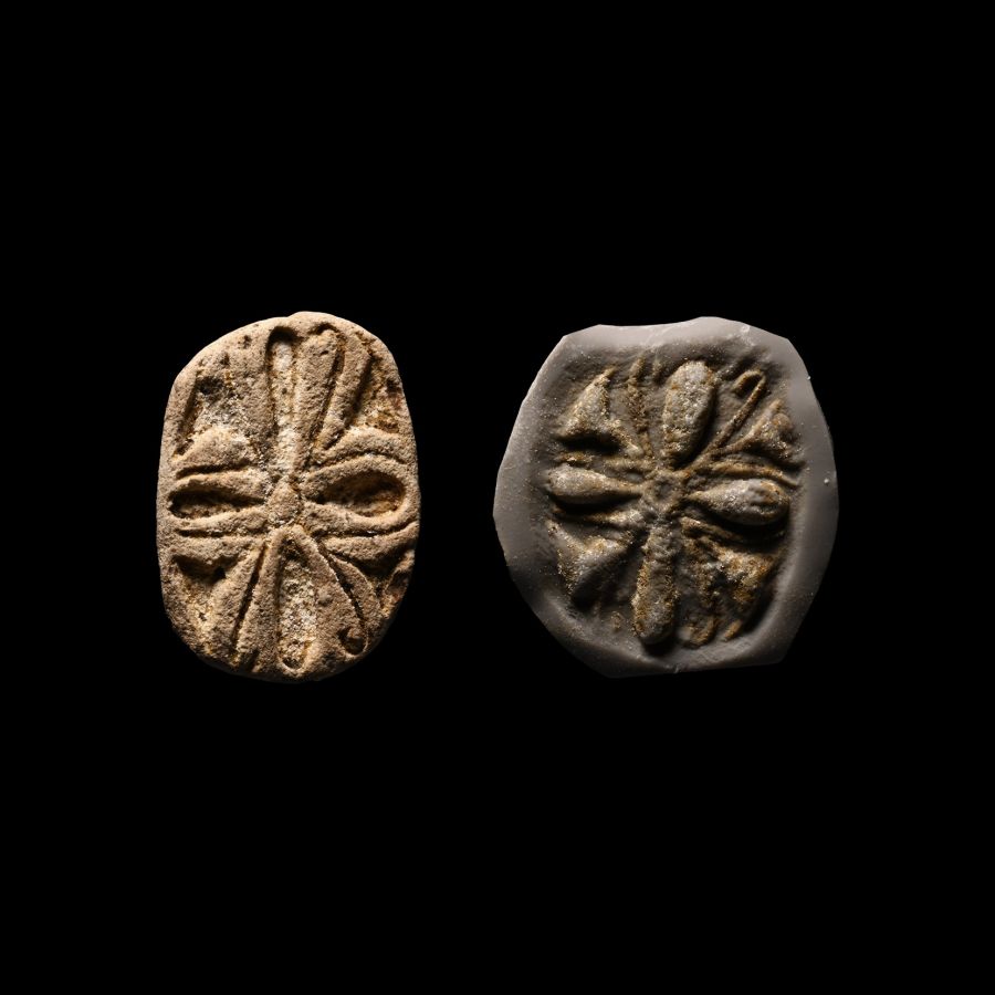 Sumerian Seal with Lotus Flower