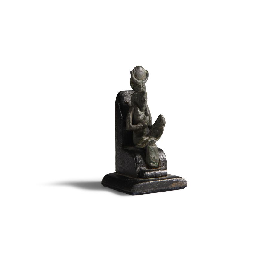 Egyptian Bronze Figure of Isis and Horus