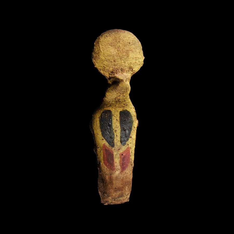 Egyptian Painted Wooden Uraeus Sacred Cobra Finial