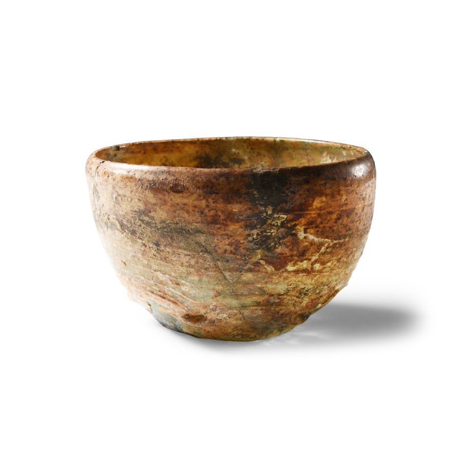 Roman Green Glass Cup with Trail