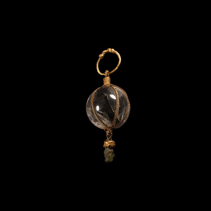 Viking Age Crystal Sphere in Gold Pendant