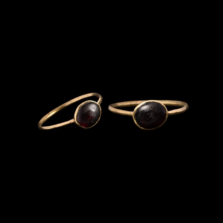 Medieval Gold Ring with Garnet Cabochon
