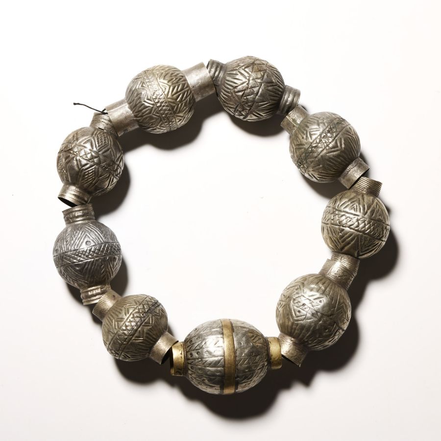 Bedouin Silver-Coloured Metal Beaded Necklace