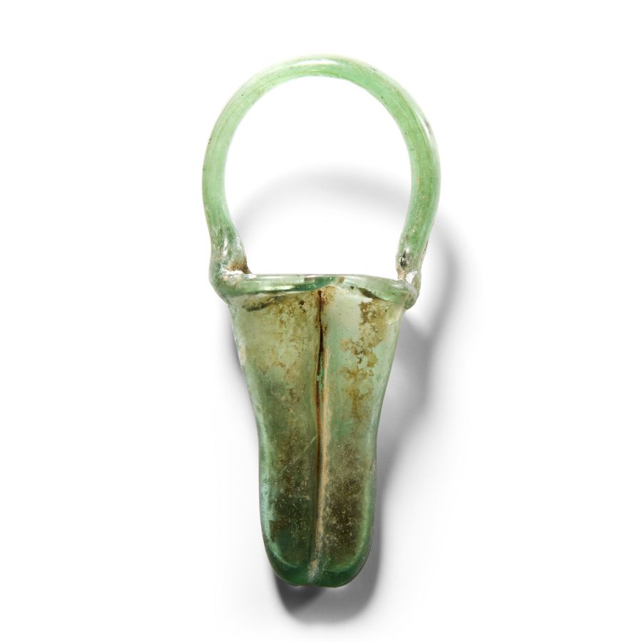 Roman Glass Double Unguentarium with Handle