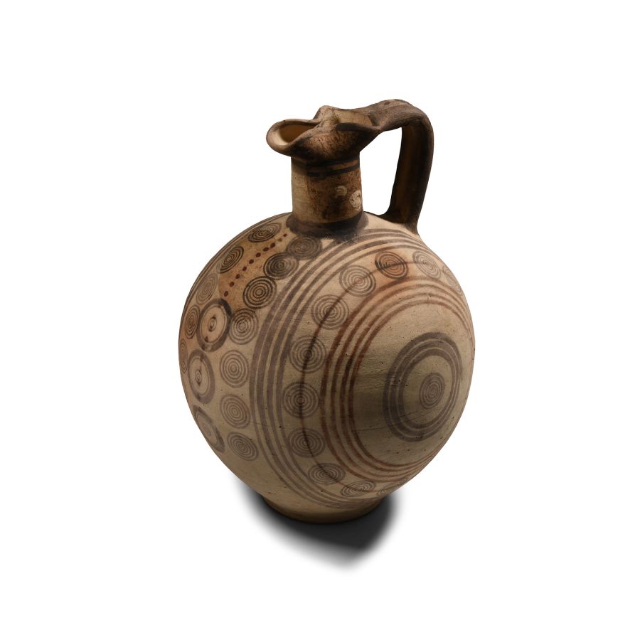 Cypriot Trefoil Jug with Concentric Decorations