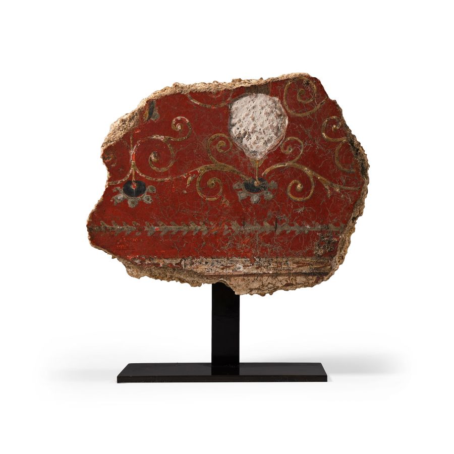 Roman Polychrome Wall Painting Fragment