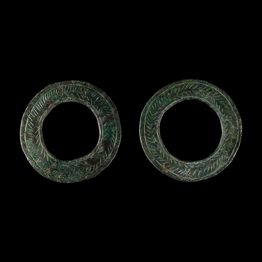 Bronze Age Decorated Horse Harness Loop Pair