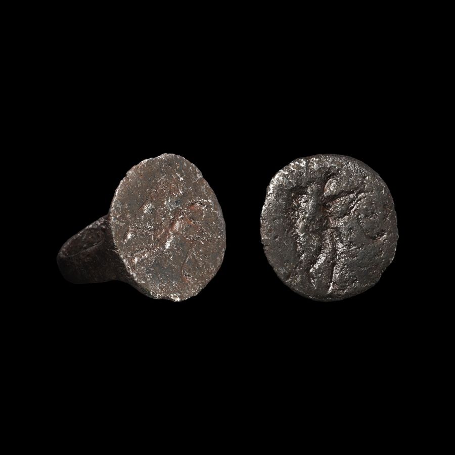 Greek Iron Ring with Figure