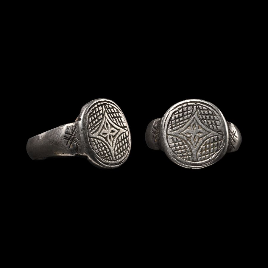 Medieval Silver Ring with Cross