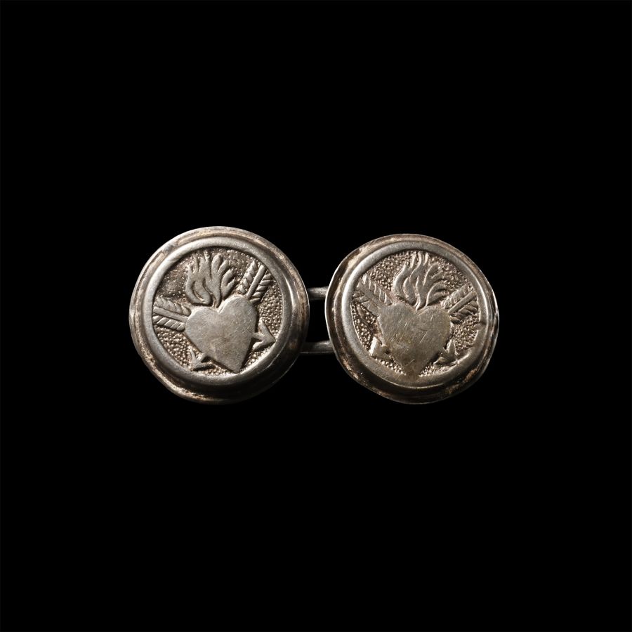 Stuart Period Silver Charles II and Katherine of Braganza Wedding Cufflinks