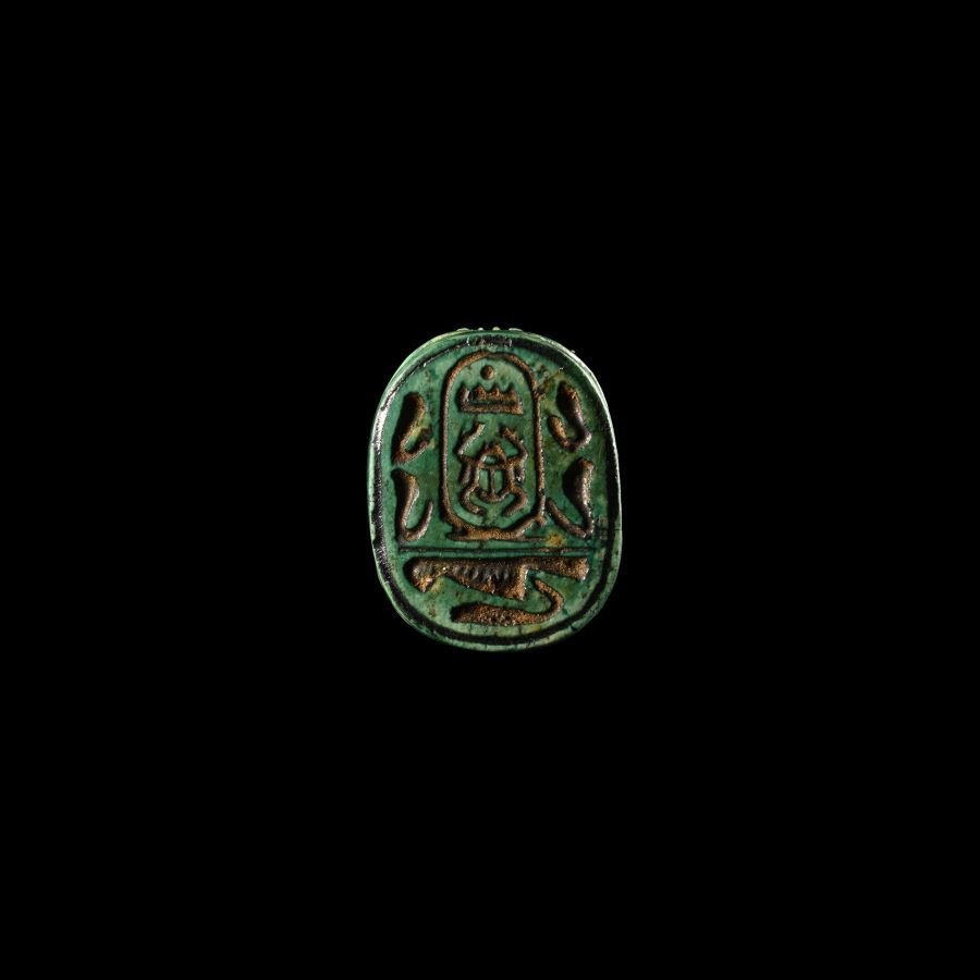 Egyptian Faience Scarab for Thutmose III