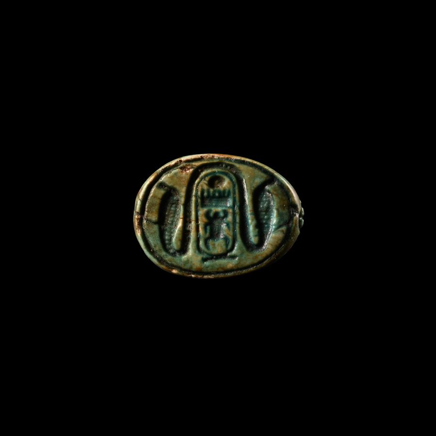 Egyptian Faience Scarab for Thutmose III