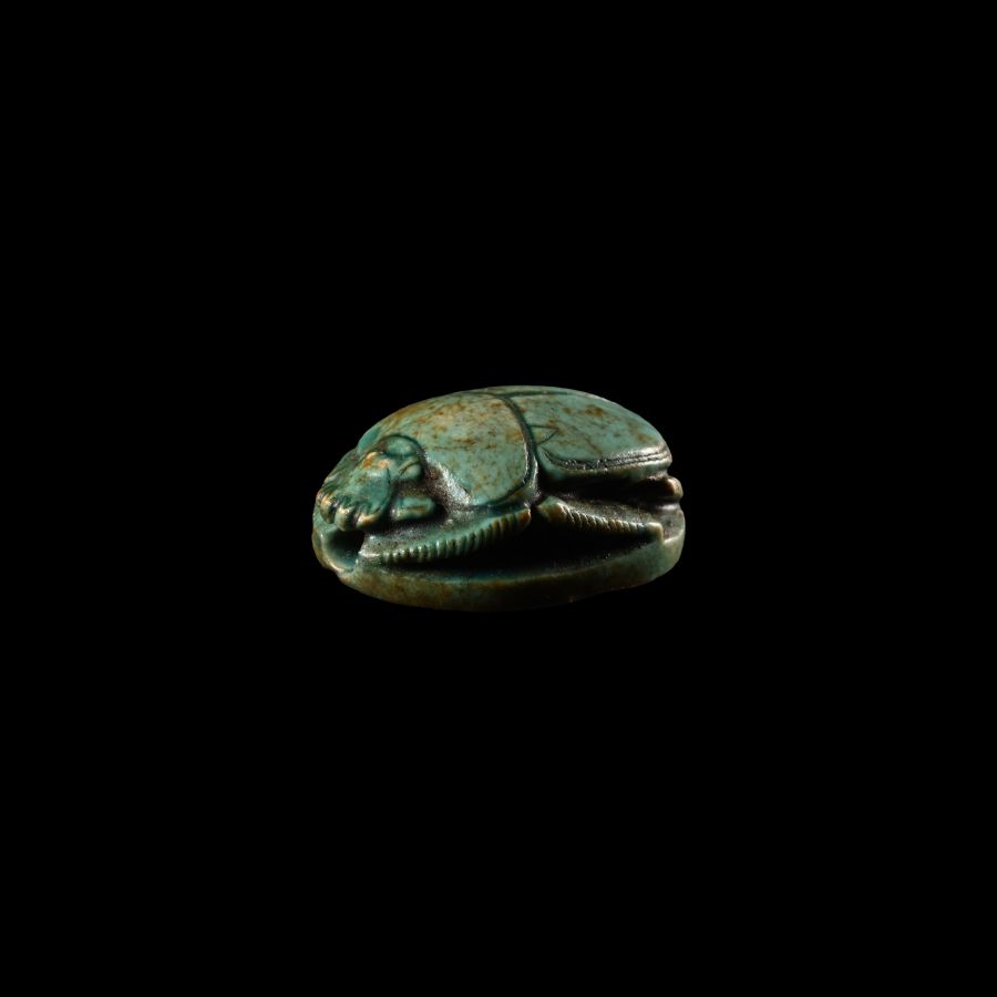 Egyptian Faience Scarab for Thutmose III