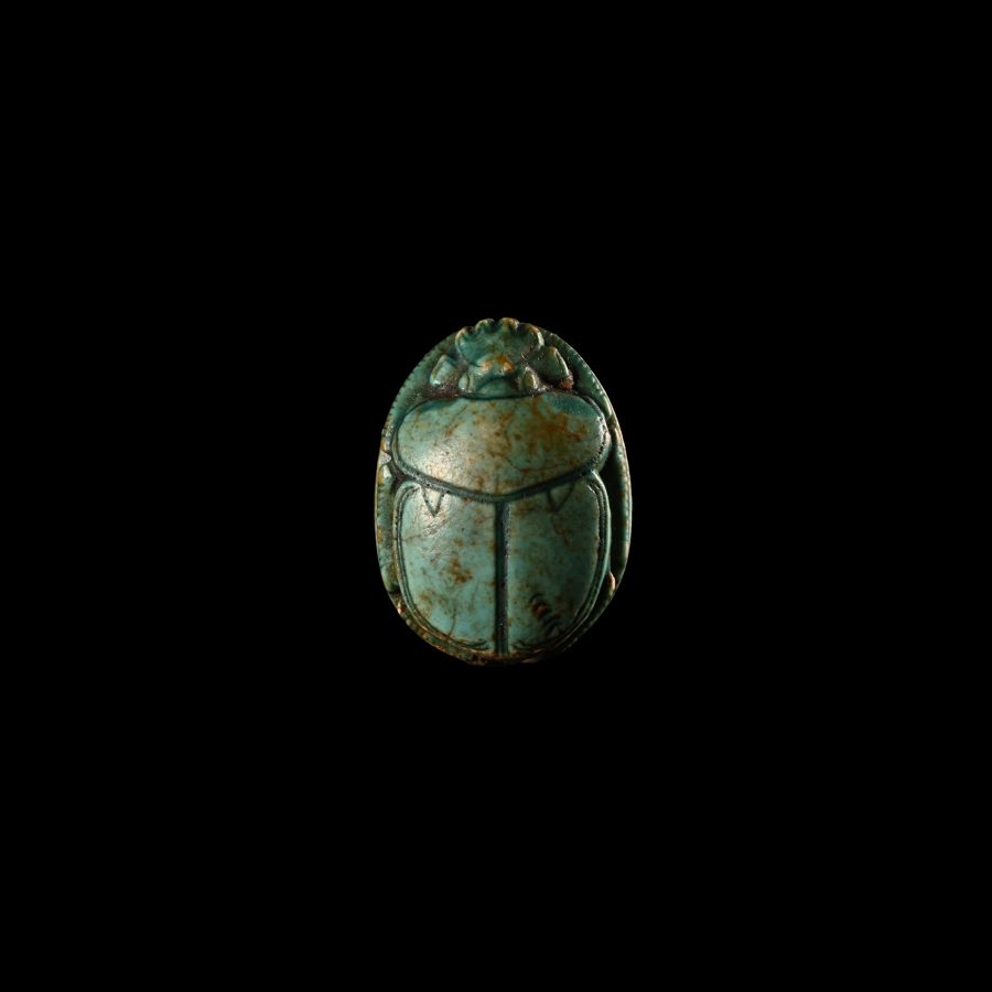 Egyptian Faience Scarab for Thutmose III