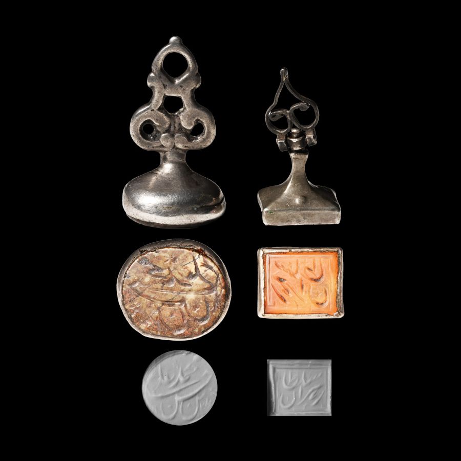 Silver Fob Seal Collection with Calligraphic Gemstones