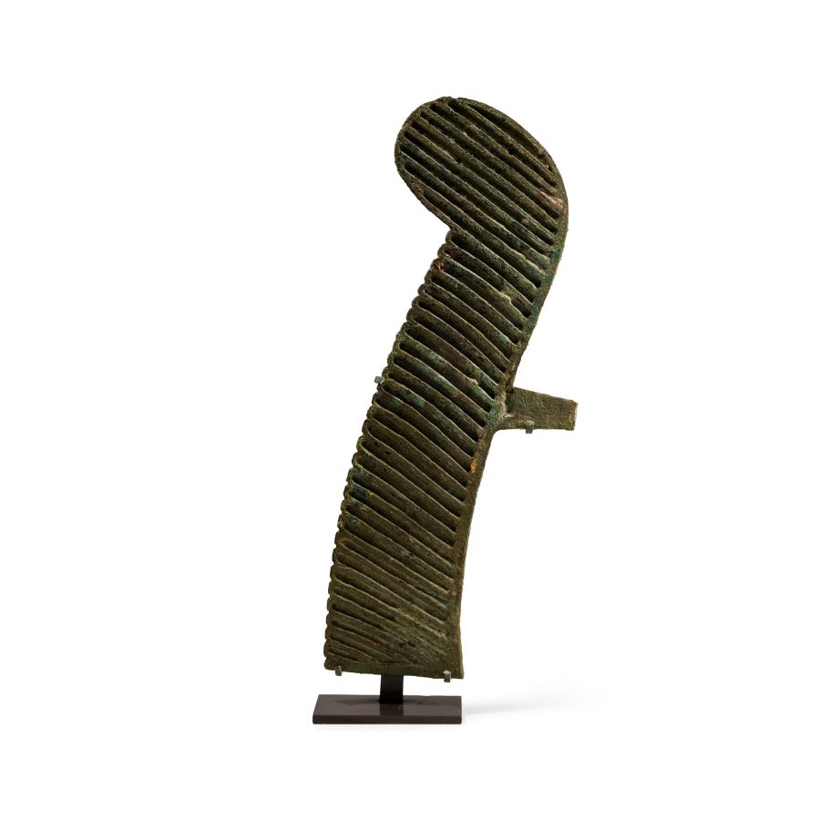 Egyptian Bronze Atef Crown Feather From a Life-Sized Statue