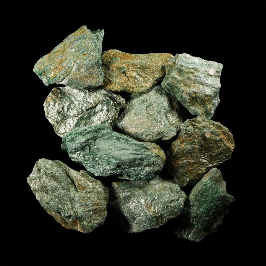 Natural History - Large Green Fuchsite Mineral Specimen Group [10]
