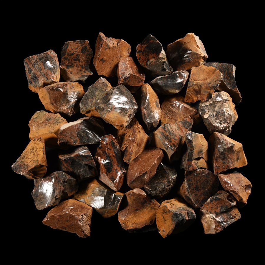 Natural History - Large Brown Obsidian Volcanic Glass Specimen Group [34]