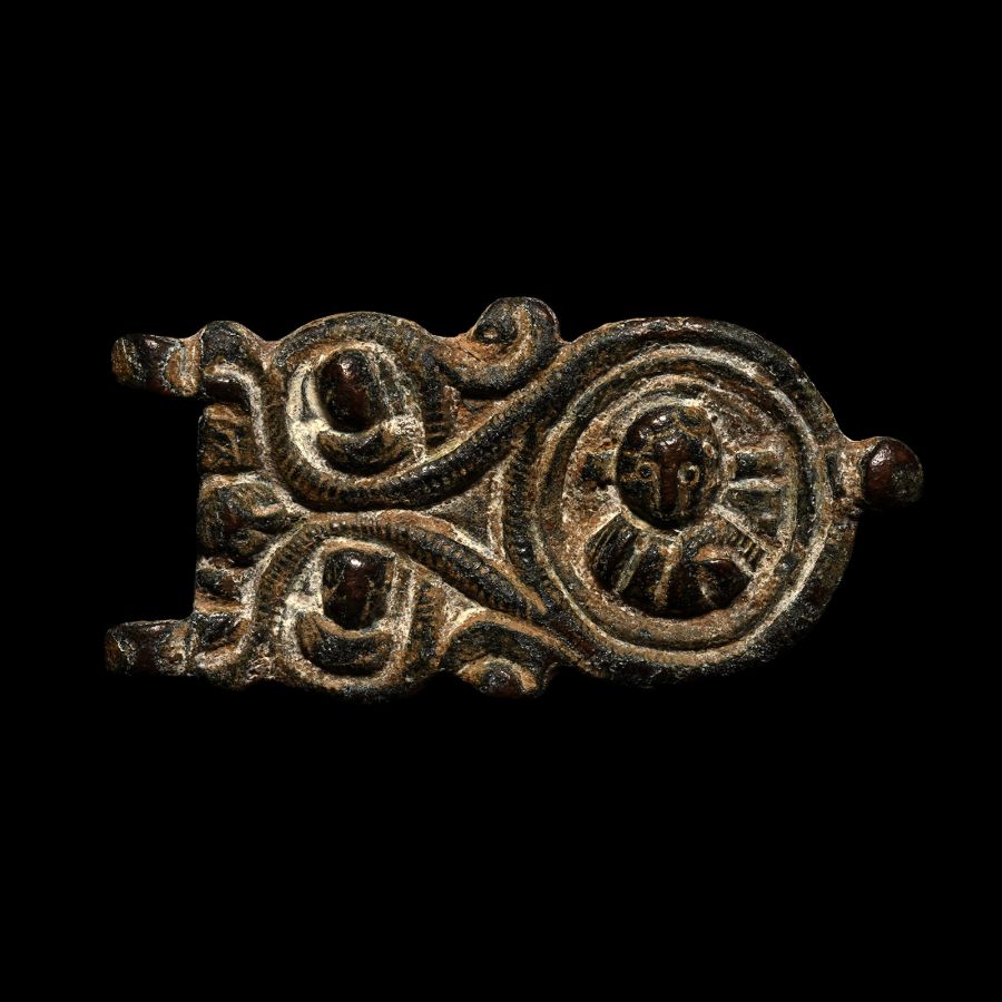 Byzantine Bronze Buckle Plate with Christ and Saints