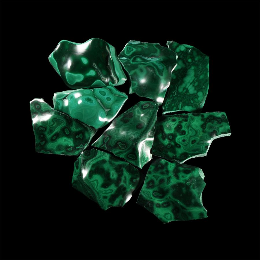 Natural History - Large Polished Malachite Specimen Collection [9]