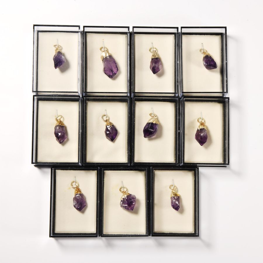 Natural History - Boxed Amethyst Crystal Pendant Group [11]