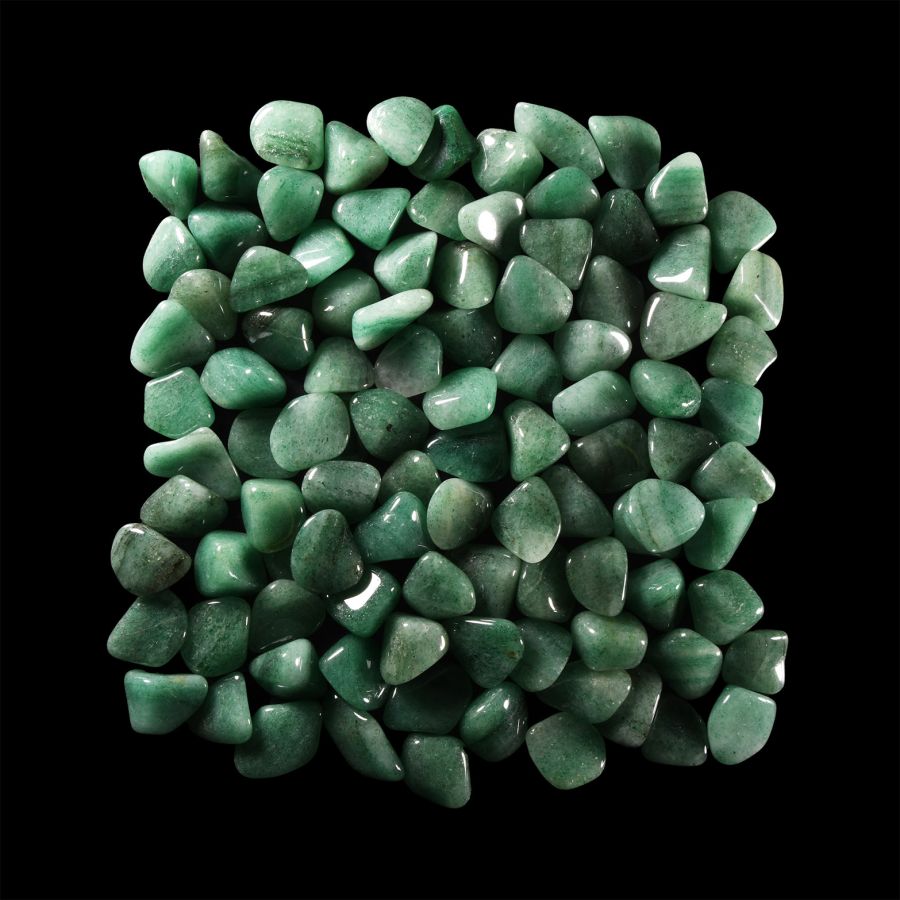 Natural History - Polished Aventurine Quartz Crystal Pebble Group [100]