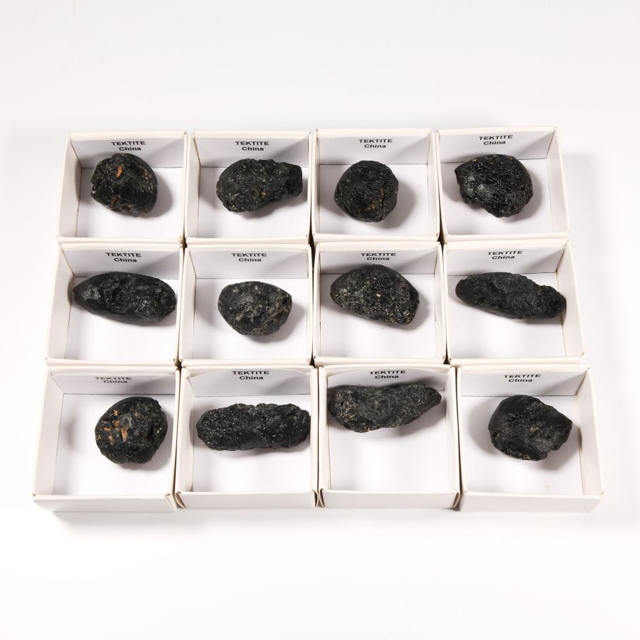 Natural History - Boxed Meteorite Crater Tektite Specimen Collection [12]