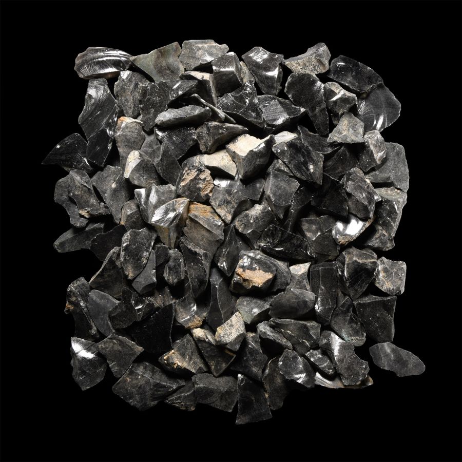 Natural History - Black Natural Obsidian Glass Specimen Group [100]