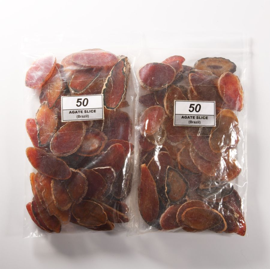 Natural History - Two Bags of Cut and Polished Agate Geode Slices [100]