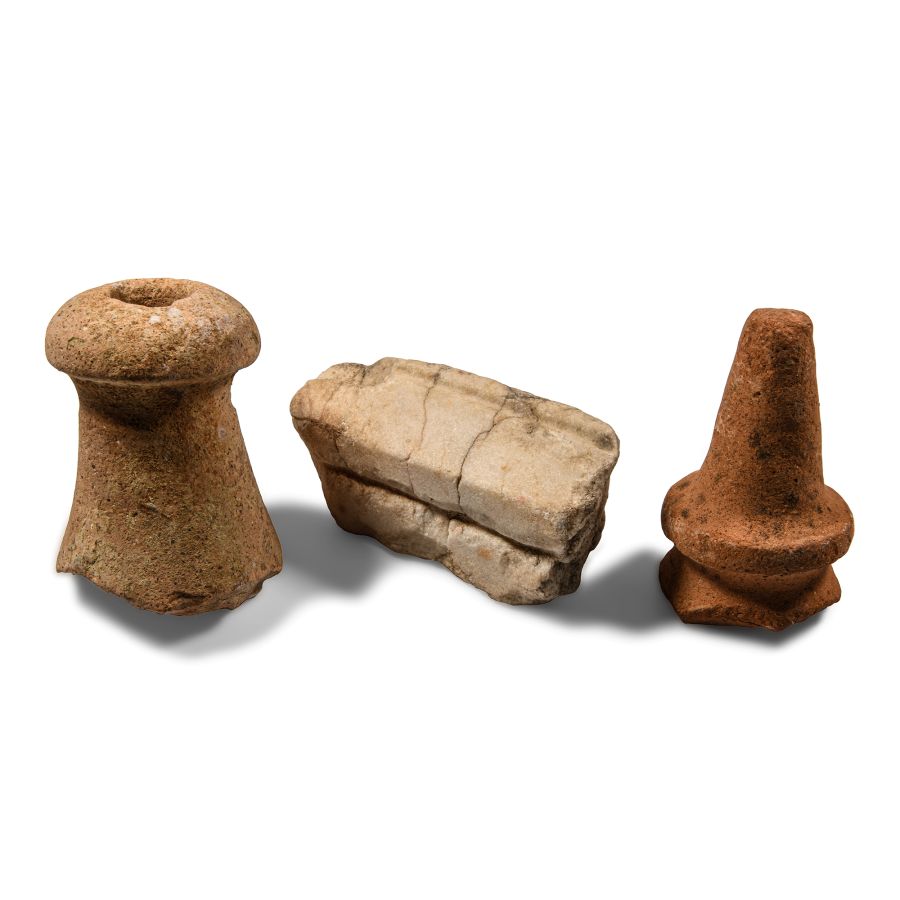 Roman Marble Fragment and Amphora Foot Group