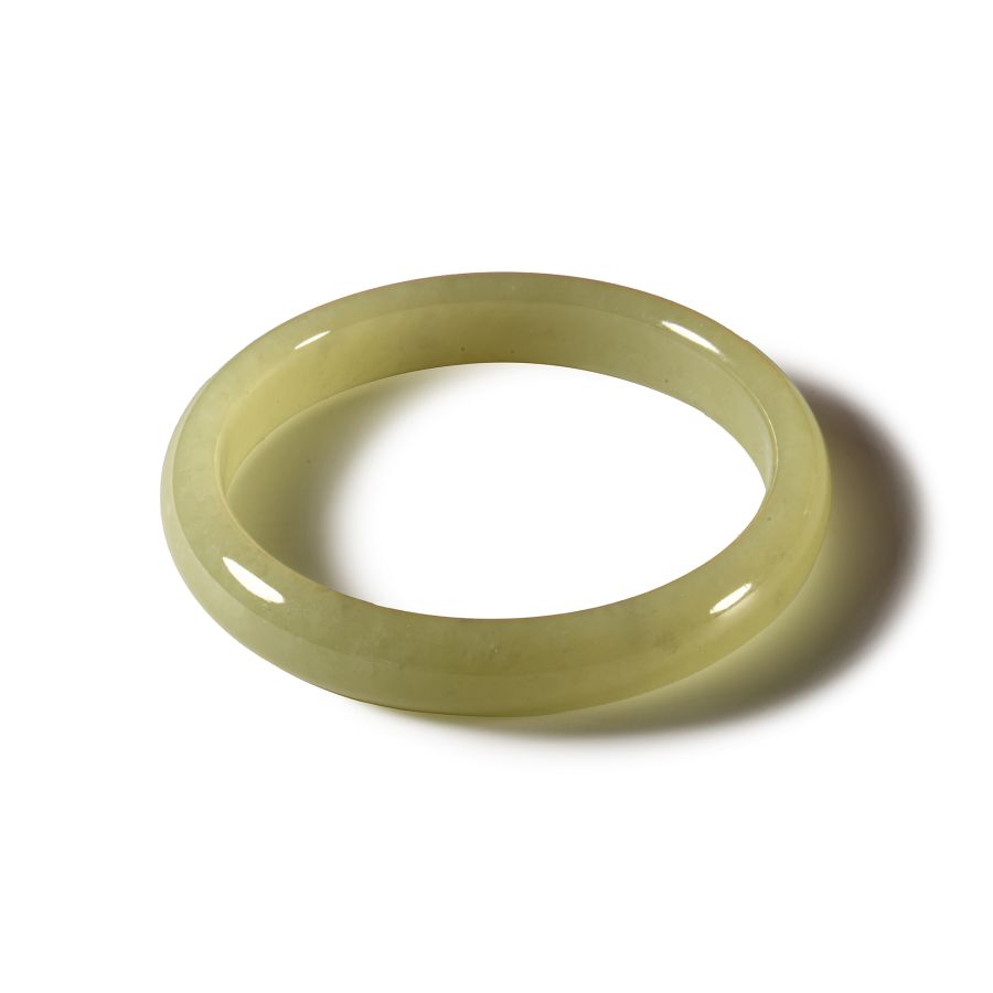 Post Medieval Milky Green Jade Bracelet