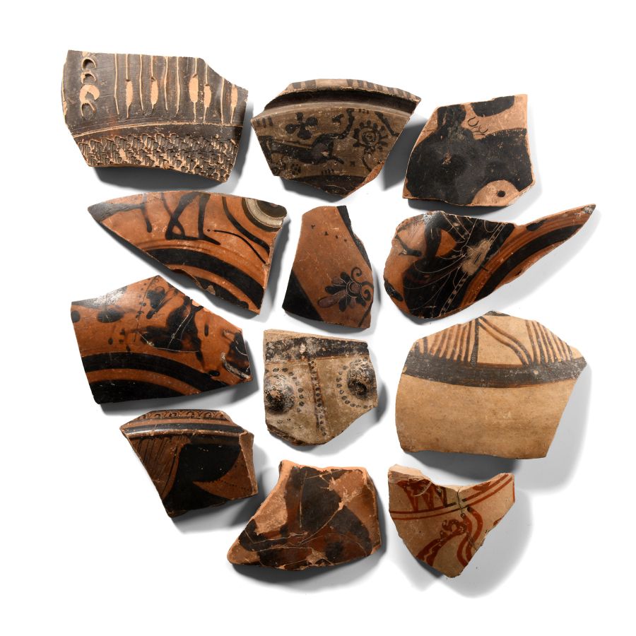 Greek Terracotta Vessel Fragment Group