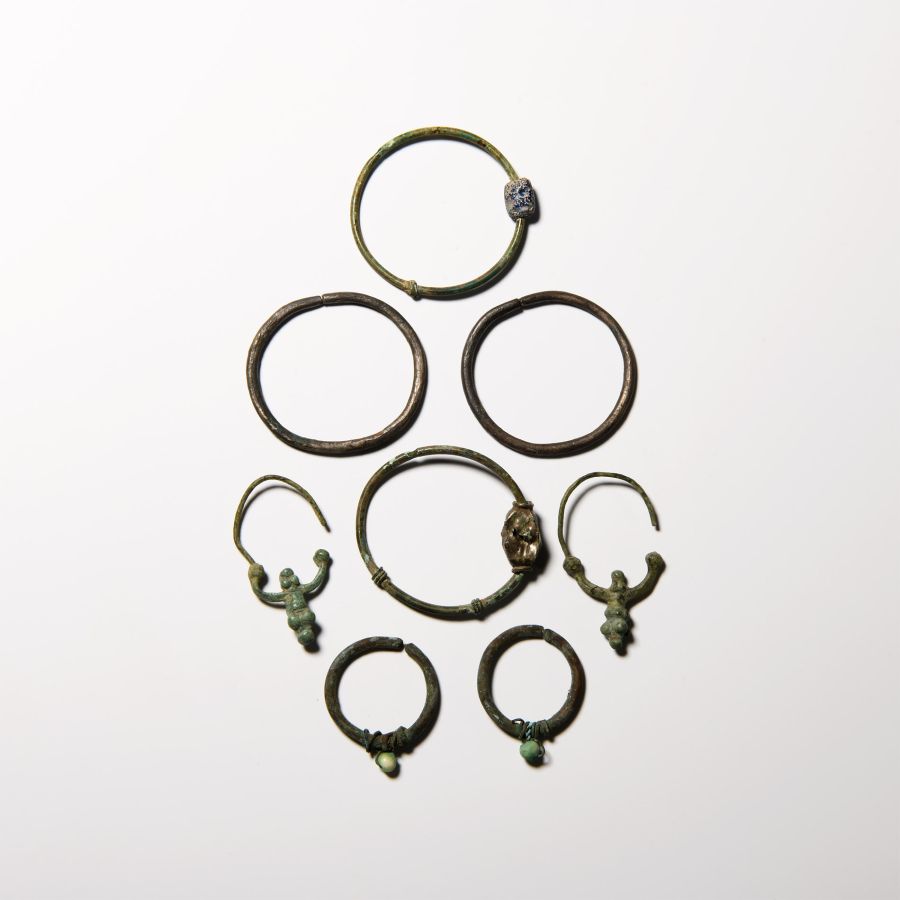 Byzantine Bronze and Silver Earring Pairs