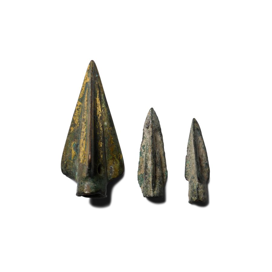 Chinese and Greek Bronze Arrowhead Group