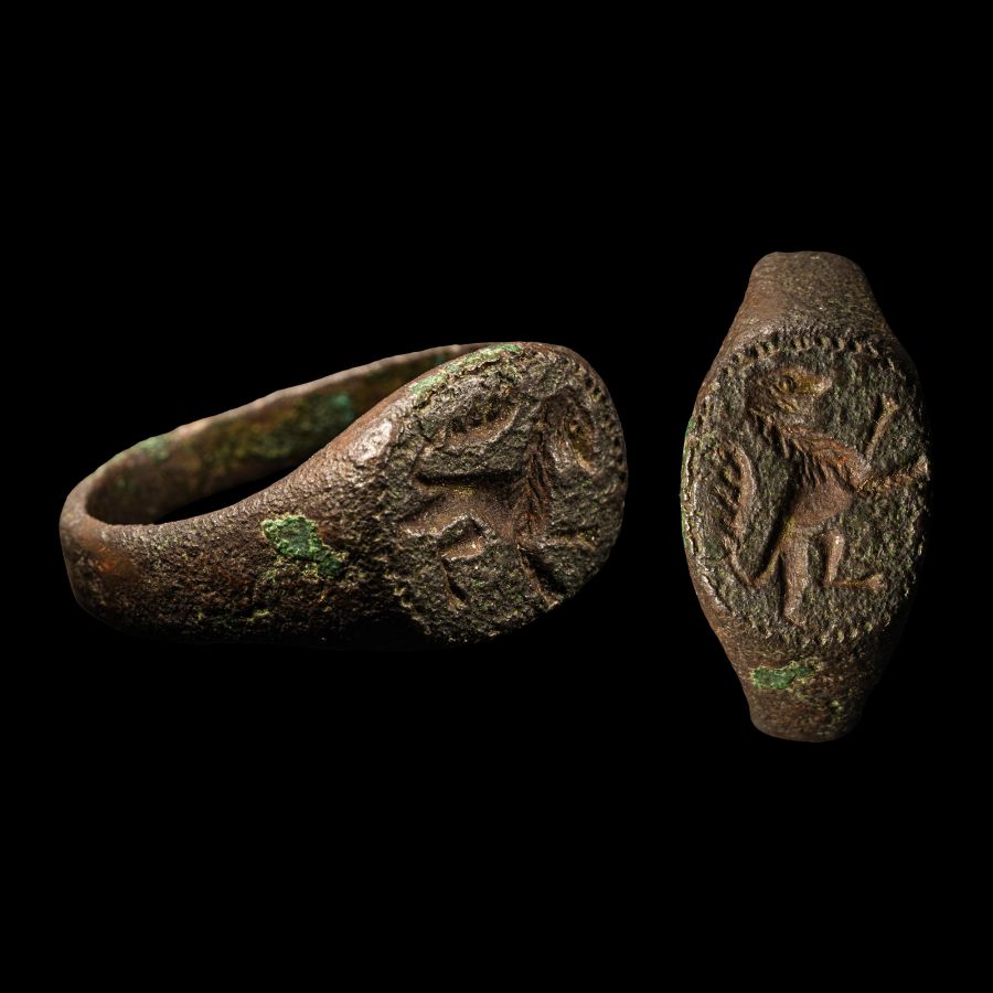 Roman Bronze Ring with Lion
