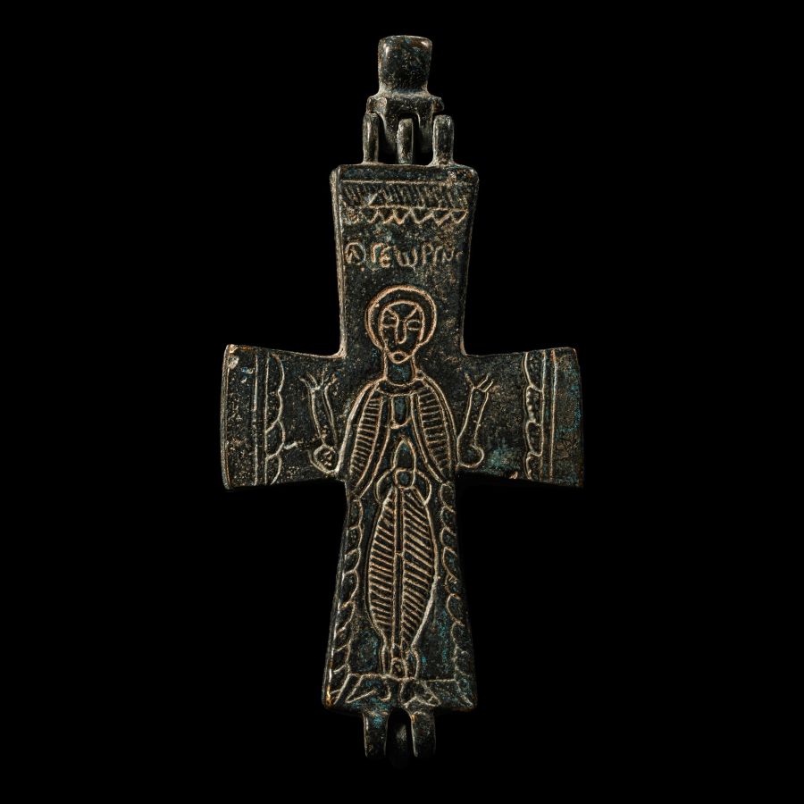 Bronze Reliquary Cross Pendant