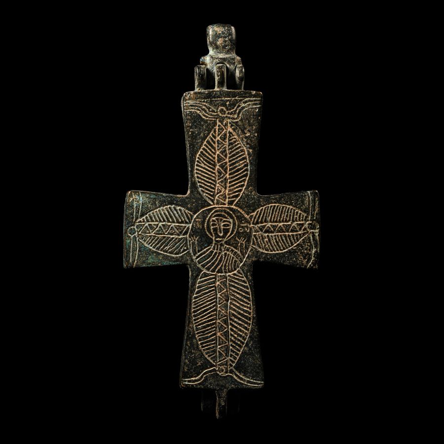 Bronze Reliquary Cross Pendant