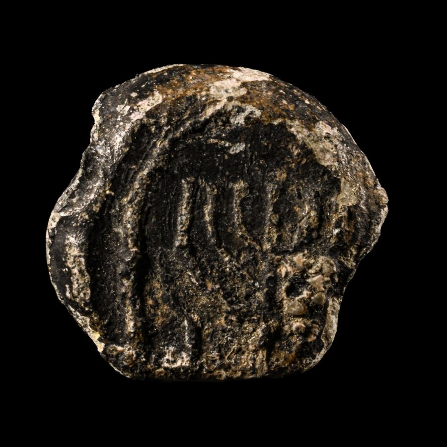 Jewish Lead Sealing with Menorah