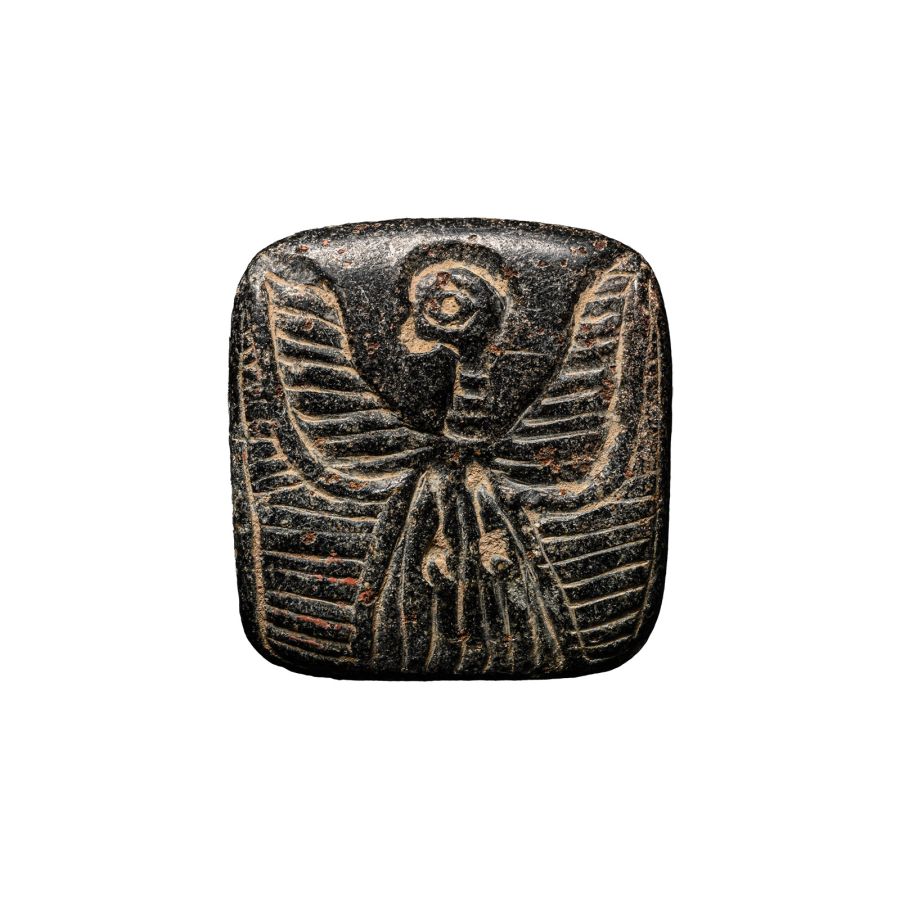 Bactrian Bifacial Stone Amulet with Bird and Lion