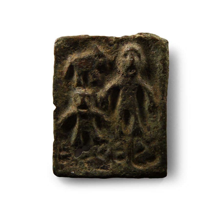 Bactrian Bronze Plaque with Figural Scene