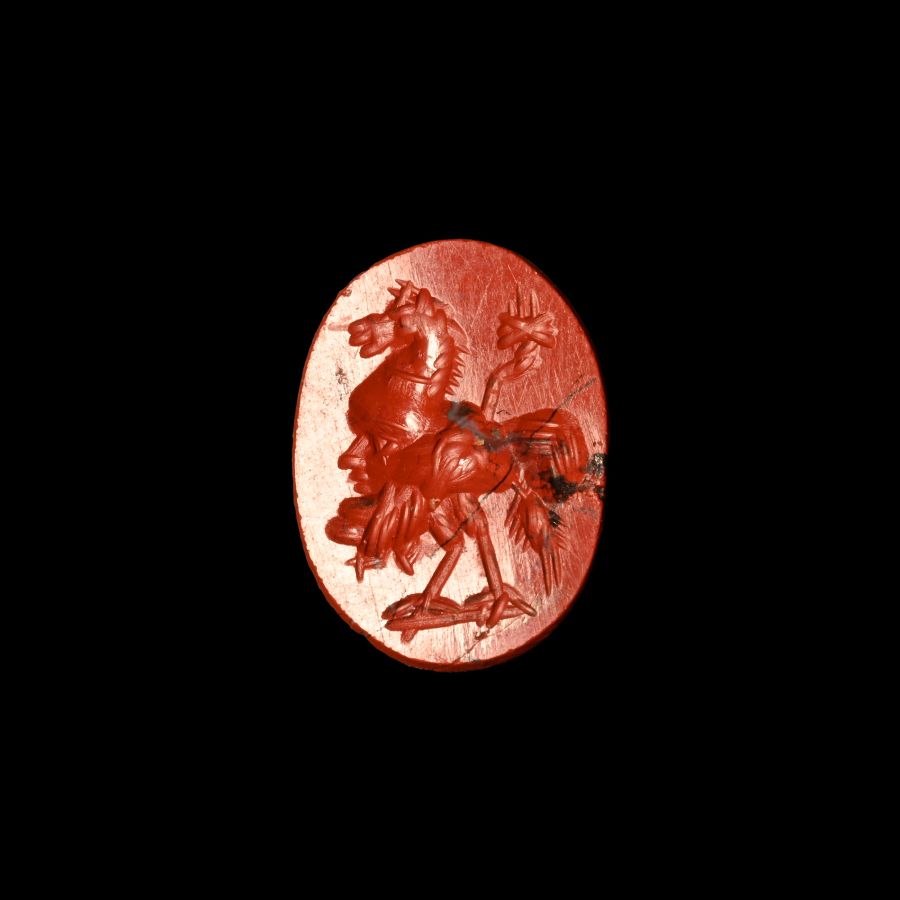 Roman Red Jasper Gemstone with Gryllos