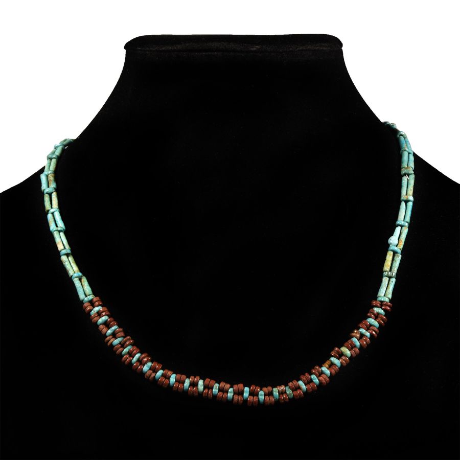 Egyptian Faience Mummy Bead Necklace
