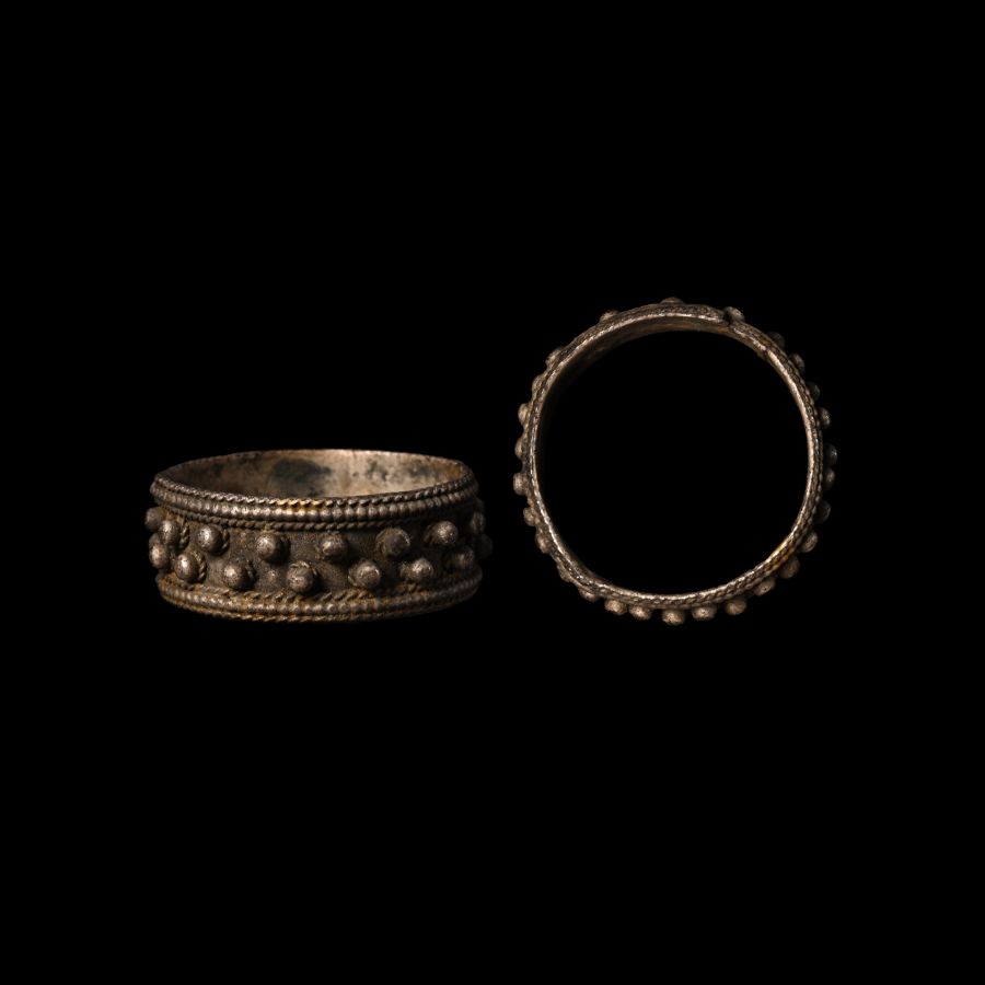 Viking Age Silver Ring with Filigree Decoration