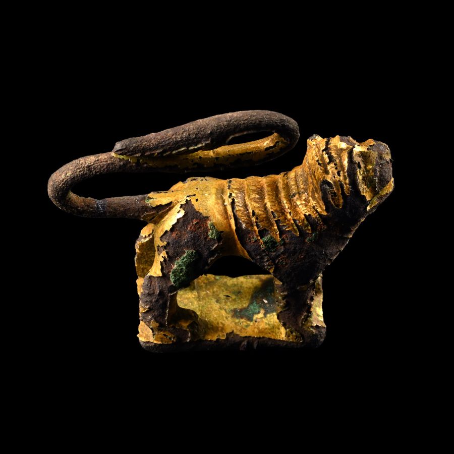 'The Navestock' Medieval Gilt Bronze Lion Figure