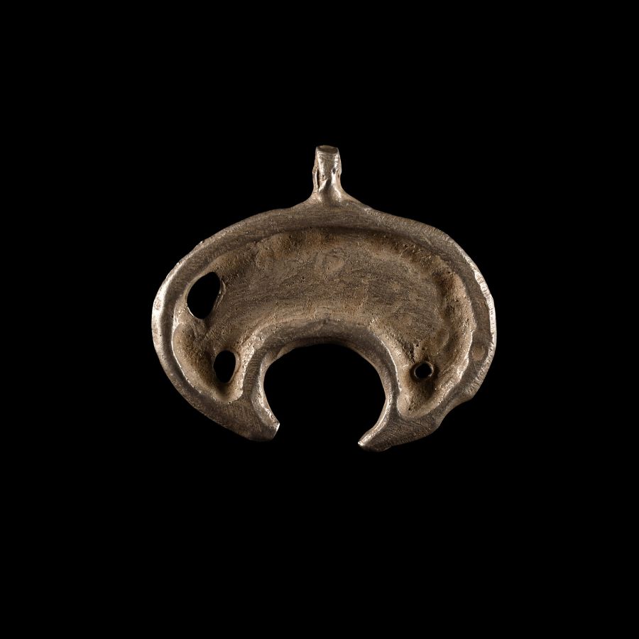 Viking Age Silver Crescentic Pendant