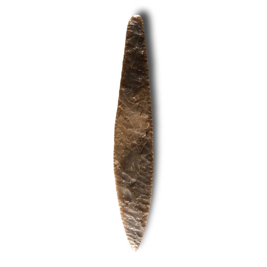 Large Stone Age Danish Knapped Flint Dagger