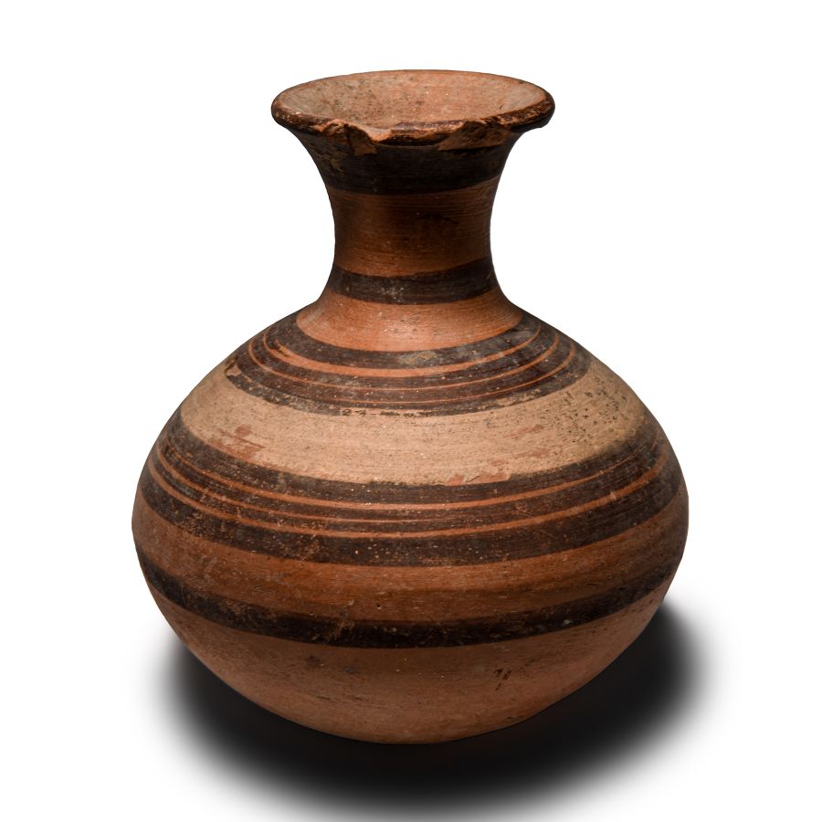 Greek Banded Bichrome Terracotta Jar